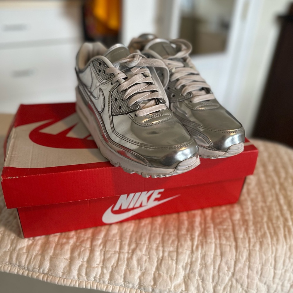 Metallic Silver Nike Sneakers